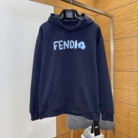 Fendi Letter Floral Embroidered Hooded Sweatshirt
