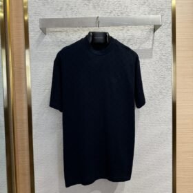 LV Checkerboard Embroidered Short Sleeve T-Shirt 1