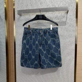 LV Hydrographic Denim Shorts