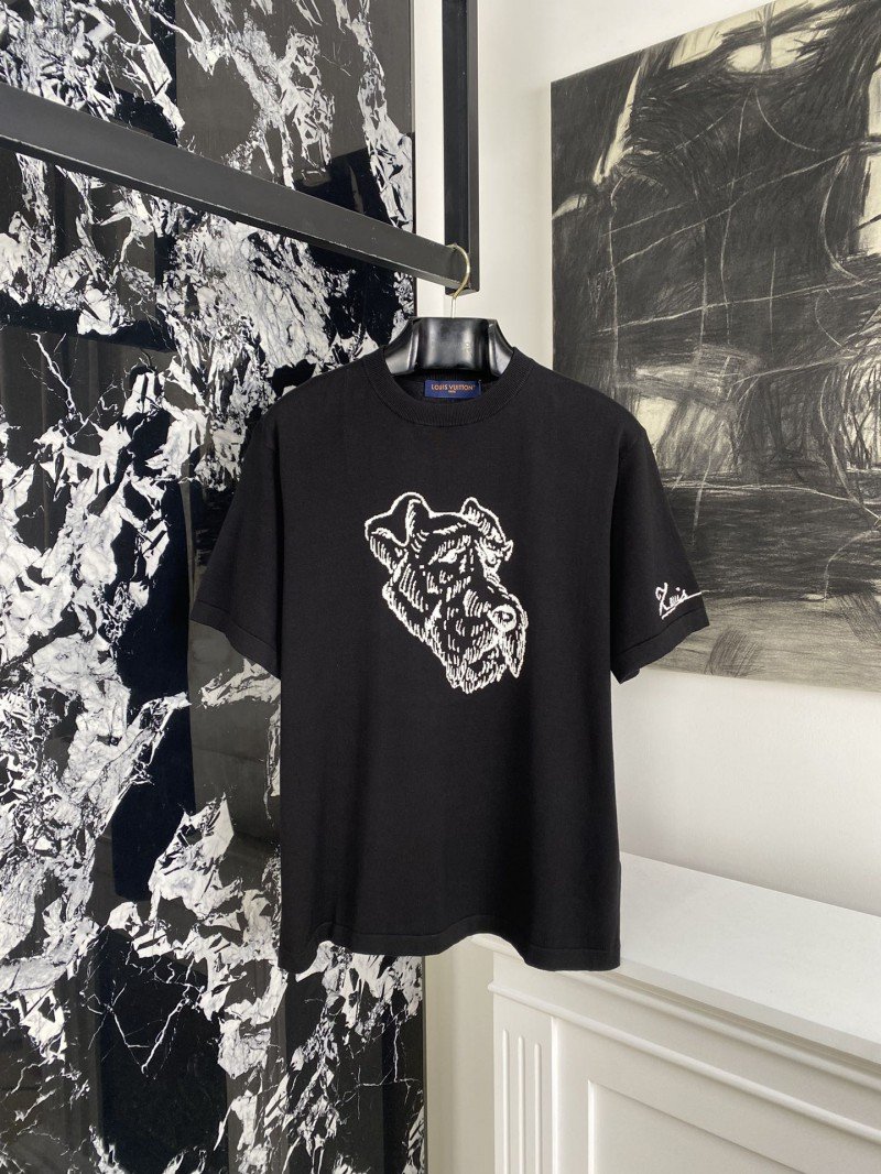 1-151-1.jpg LV Jacquard Knit Short Sleeve T-Shirt 1 - 图片 1