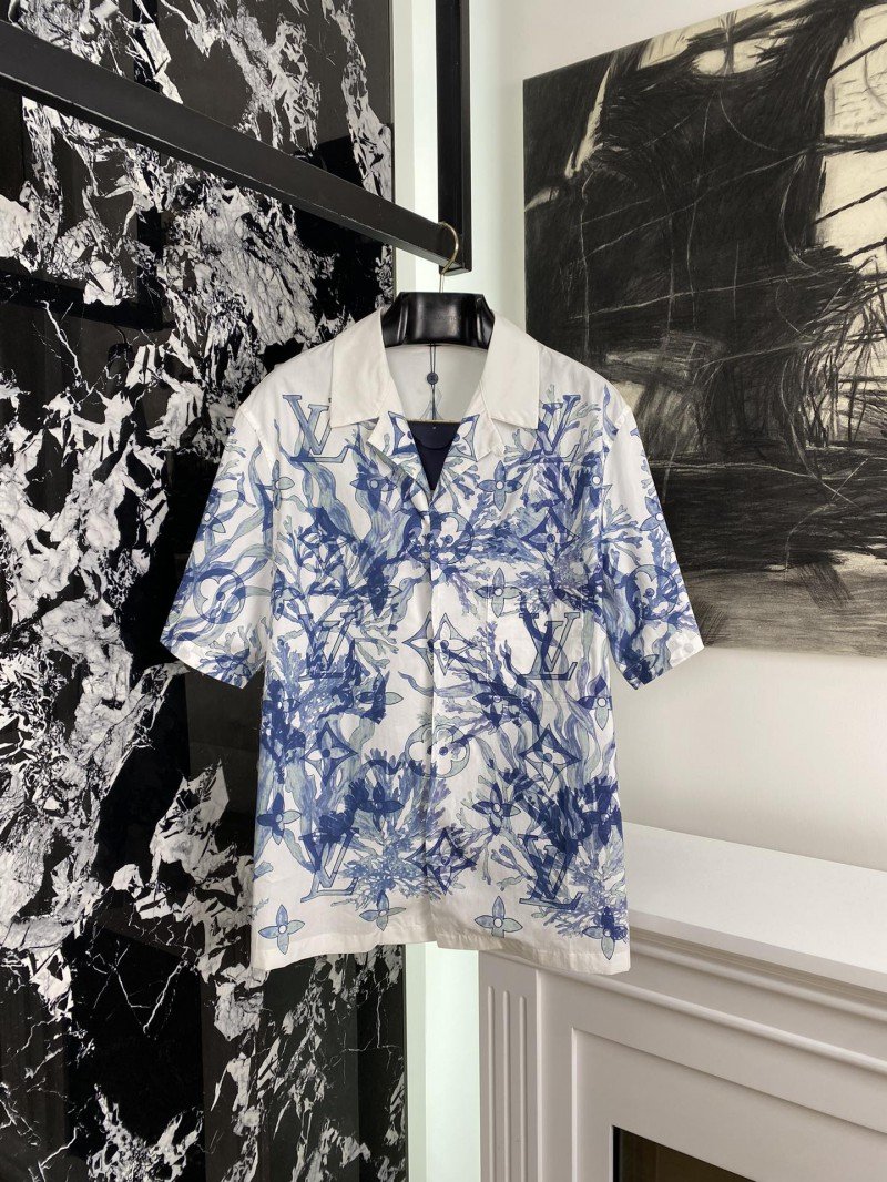 1-159-1.jpg LV Scarf Print Short Sleeve Cardigan - 图片 1