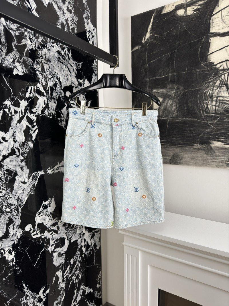 1-174-1.jpg LV co-branded embroidered denim shorts - 图片 1
