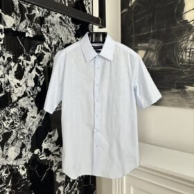 LV jacquard knit lapel short sleeve shirt