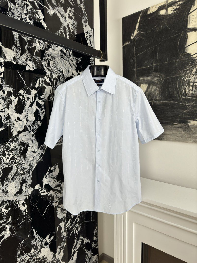 1-177-1.jpg LV jacquard knit lapel short sleeve shirt - 图片 1