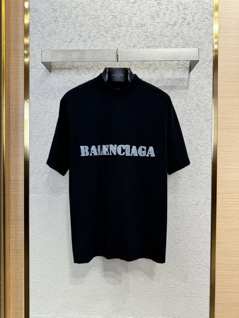 1-23-7.jpg Balenciaga Fuzzy Print Short Sleeve T-Shirt 3 - 图片 1