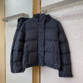 Fendi Double F Full Print Down Jacket Black