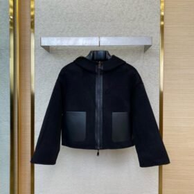 Fendi Old Flower Reversible Cashmere Short Jacket Black
