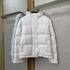 Fendi Double F Full Print Down Jacket White
