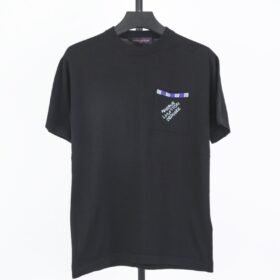 LV Pocket Embroidered Beads Knit Short Sleeve