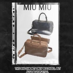 Miu Miu Black Logo Embossed Zip Tote Bag