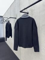 lv plaid collar appliques knit jacket - 图片 2