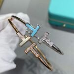 Tiffany and Co TIFFANY T Diamond and Turquoise Wire Bracelet - 图片 6