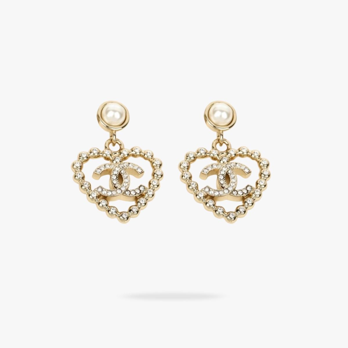 23-1.jpg CHANEL CC Pearl Heart earrings - 图片 1