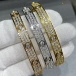 CARTIER LOVE bracelet classic model paved 10 diamonds - 图片 3