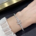 Tiffany and Co TIFFANY T Pav?? Diamond Wire Bangle - 图片 4
