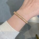 Van Cleef and Arpels Perl??e diamonds bracelet 1 row medium model - 图片 6