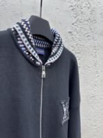 lv plaid collar appliques knit jacket - 图片 6