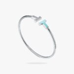 Tiffany and Co TIFFANY T Diamond and Turquoise Wire Bracelet