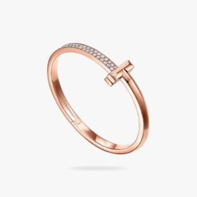 Tiffany and Co TIFFANY T T1 Wide Diamond Hinged Bangle