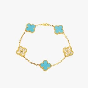 Van Cleef and Arpels Vintage Alhambra bracelet 5 motifs
