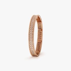 Van Cleef and Arpels Perl??e diamonds bracelet 3 rows medium model