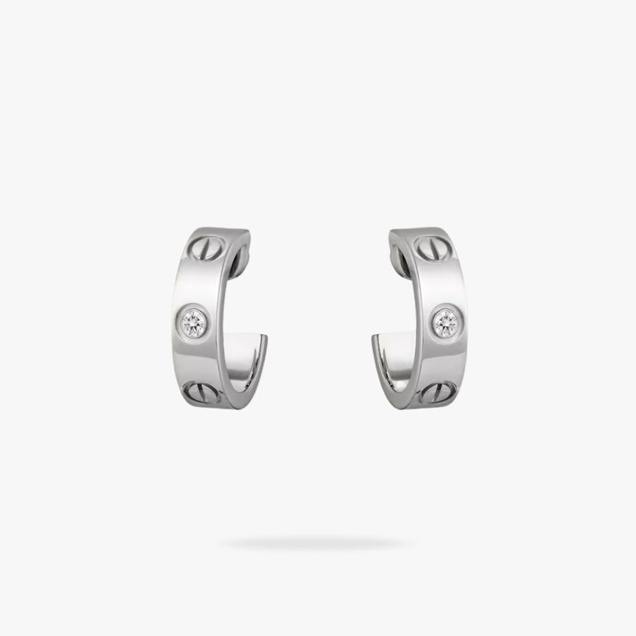 CEL-E-CAR-007.jpg CARTIER LOVE hoop earrings classic model 2 diamonds - 图片 1