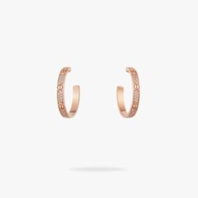 CARTIER LOVE hoop earrings medium model paved