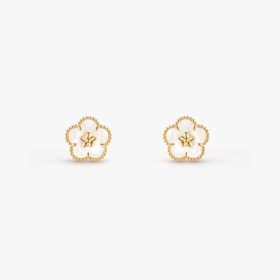 Van Cleef and Arpels Lucky Spring earrings plum blossom