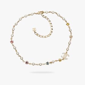 CHANEL 25P CC Star Pearl Necklace