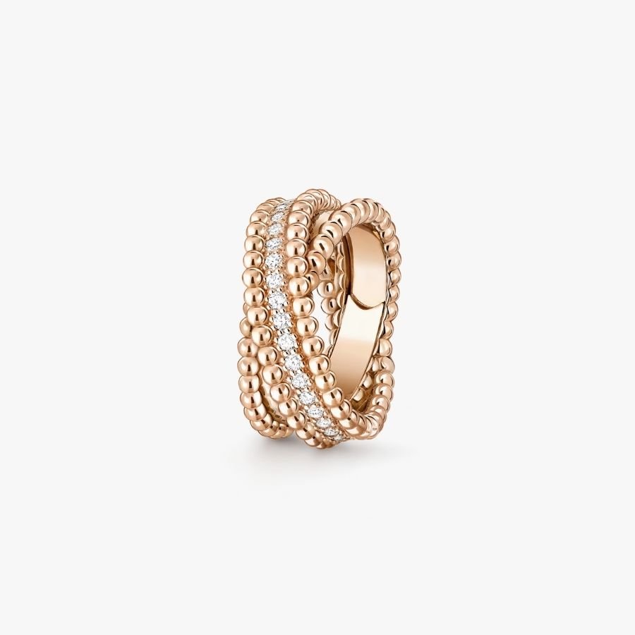 CEL-R-VCA-050.jpg Van Cleef and Arpels Perl??e diamonds duo ring - 图片 1