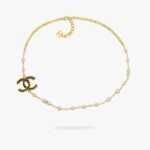 CHANEL CC Pearl Chocker Necklace