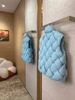 Bottega Veneta Braided Down Vest Light Blue - 图片 4