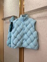 Bottega Veneta Braided Down Vest Light Blue - 图片 5