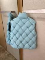 Bottega Veneta Braided Down Vest Light Blue - 图片 8