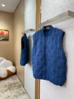 LV logo jacquard embroidered waistcoat blue - 图片 3