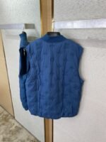 LV logo jacquard embroidered waistcoat blue - 图片 8