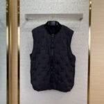LV logo jacquard embroidered waistcoat black