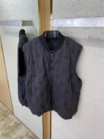 LV logo jacquard embroidered waistcoat black - 图片 7
