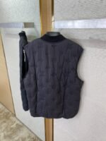 LV logo jacquard embroidered waistcoat black - 图片 8
