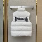 Balenciaga Flame Embroidered Down Vest White