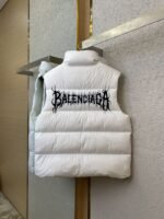 Balenciaga Flame Embroidered Down Vest White - 图片 6