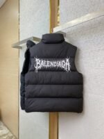 Balenciaga Flame Embroidered Down Vest Black - 图片 6
