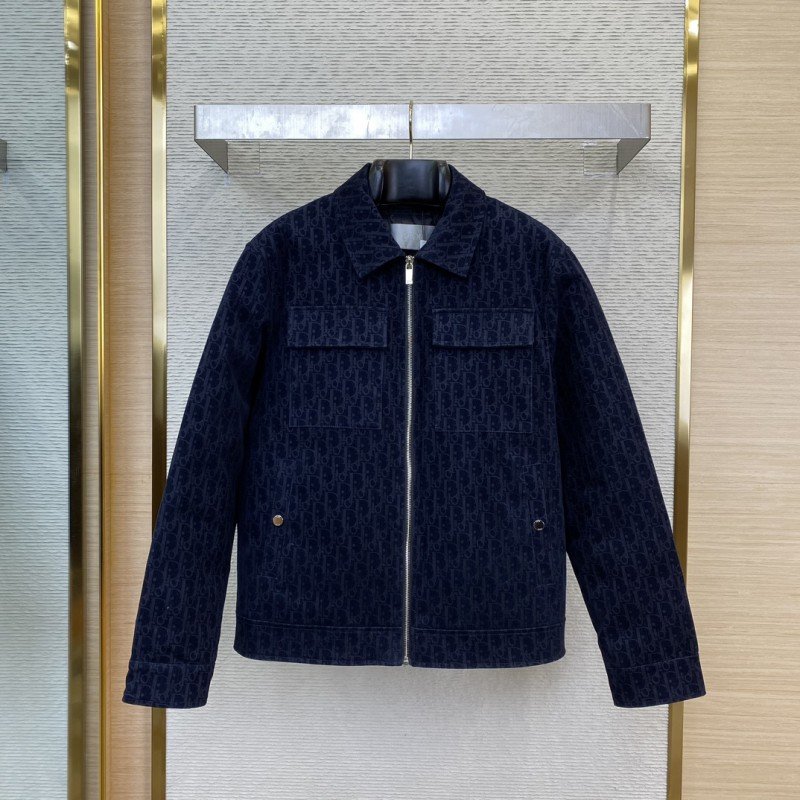 wsxc1728703708875_0.jpg Dior Jacquard Lapel Cotton Jacket Coat - 图片 1