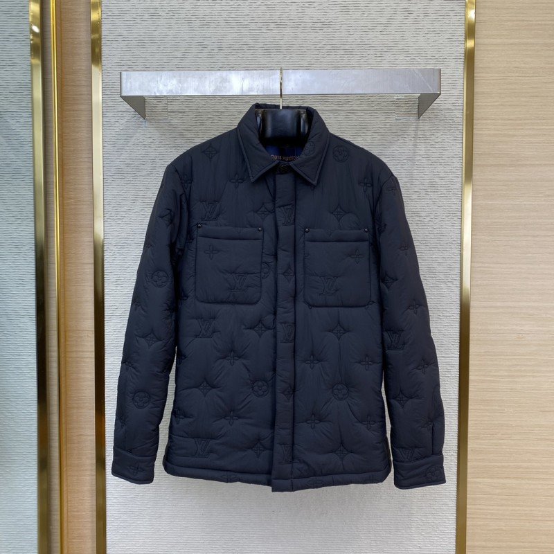wsxc1728704009634_0.jpg LV Logo Jacquard Lapel Jacket Cotton Coat Jacket - 图片 1