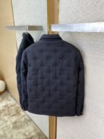 LV Logo Jacquard Lapel Jacket Cotton Coat Jacket - 图片 8