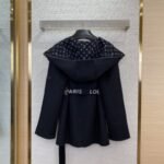 LV short cape cashmere coat black - 图片 2