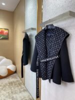 LV short cape cashmere coat black - 图片 3
