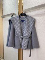 LV short cape cashmere coat grey - 图片 5
