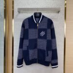 LV Checkered Knit Jacket Coat