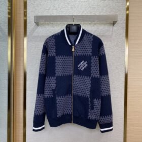 LV Checkered Knit Jacket Coat